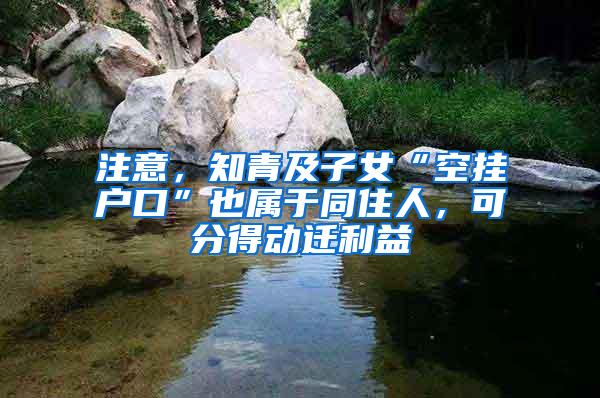 注意，知青及子女“空挂户口”也属于同住人，可分得动迁利益