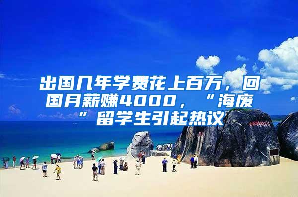 出国几年学费花上百万，回国月薪赚4000，“海废”留学生引起热议