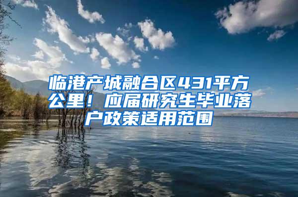 临港产城融合区431平方公里！应届研究生毕业落户政策适用范围