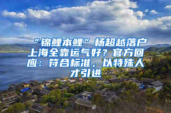 “锦鲤本鲤”杨超越落户上海全靠运气好？官方回应：符合标准，以特殊人才引进