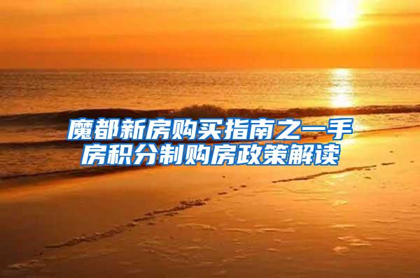 魔都新房购买指南之一手房积分制购房政策解读