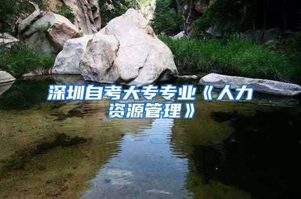 深圳自考大专专业《人力资源管理》