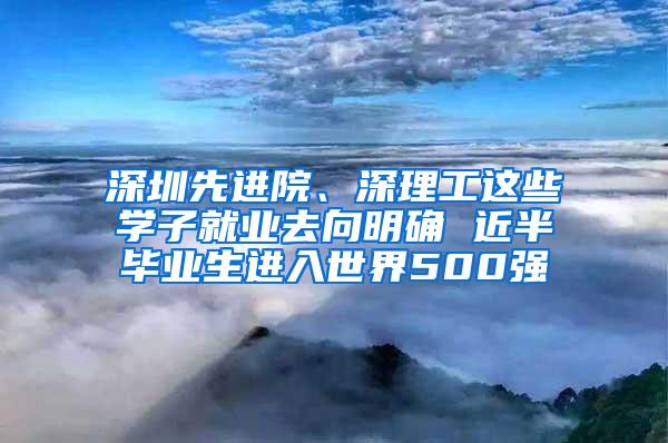 深圳先进院、深理工这些学子就业去向明确 近半毕业生进入世界500强