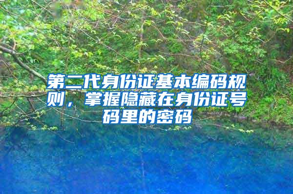 第二代身份证基本编码规则，掌握隐藏在身份证号码里的密码
