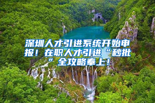 深圳人才引进系统开始申报！在职人才引进“秒批”全攻略奉上！