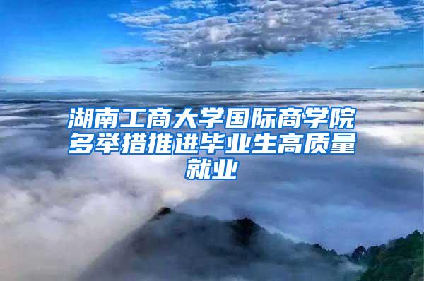 湖南工商大学国际商学院多举措推进毕业生高质量就业