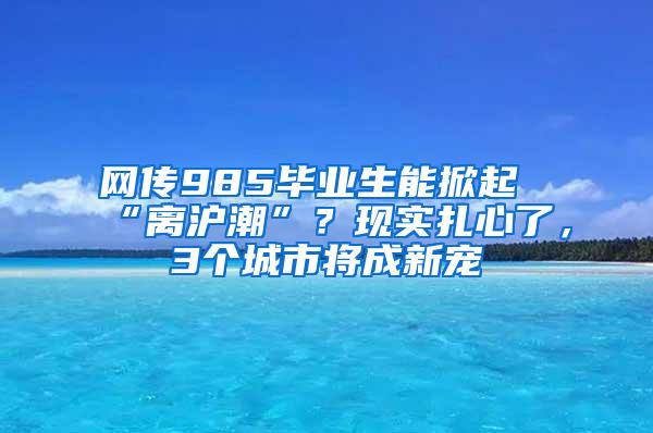 网传985毕业生能掀起“离沪潮”？现实扎心了，3个城市将成新宠