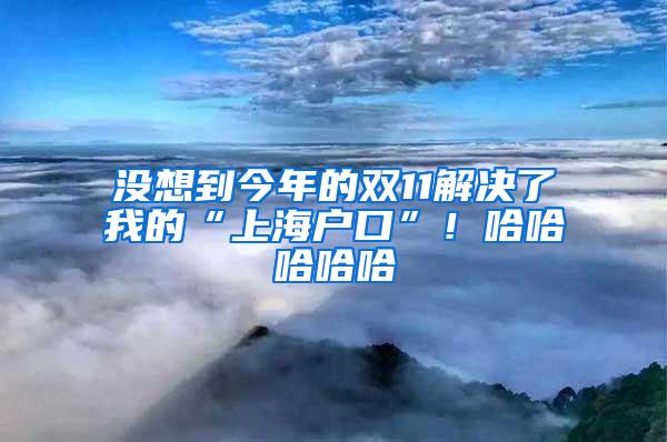 没想到今年的双11解决了我的“上海户口”！哈哈哈哈哈