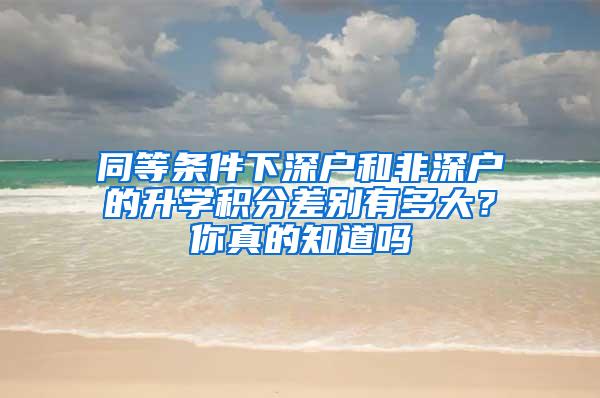 同等条件下深户和非深户的升学积分差别有多大？你真的知道吗