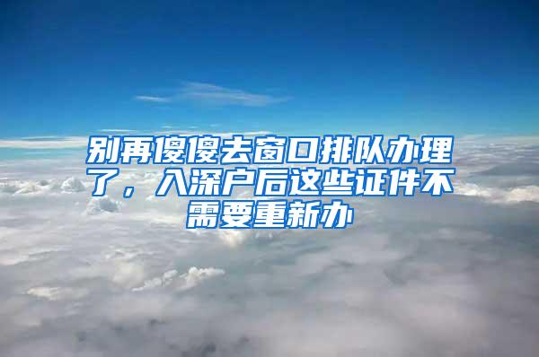 别再傻傻去窗口排队办理了，入深户后这些证件不需要重新办