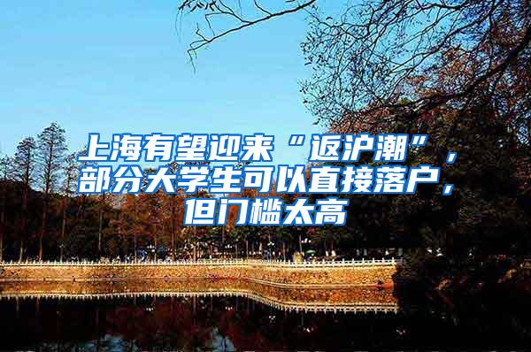 上海有望迎来“返沪潮”，部分大学生可以直接落户，但门槛太高