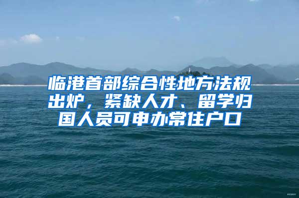 临港首部综合性地方法规出炉，紧缺人才、留学归国人员可申办常住户口