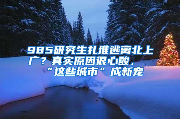 985研究生扎堆逃离北上广？真实原因很心酸，“这些城市”成新宠