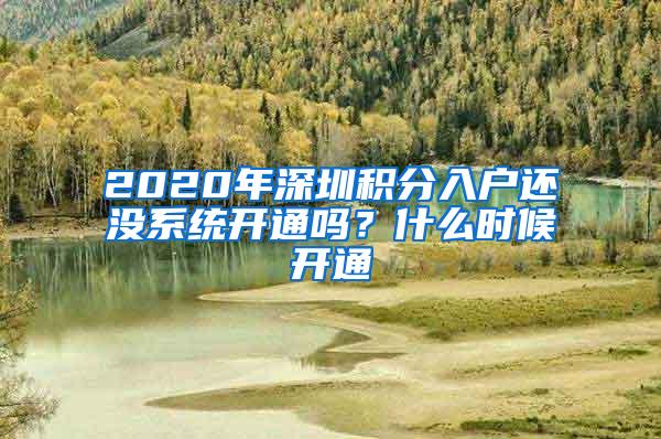 2020年深圳积分入户还没系统开通吗？什么时候开通