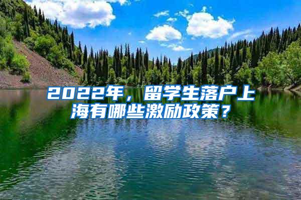 2022年，留学生落户上海有哪些激励政策？