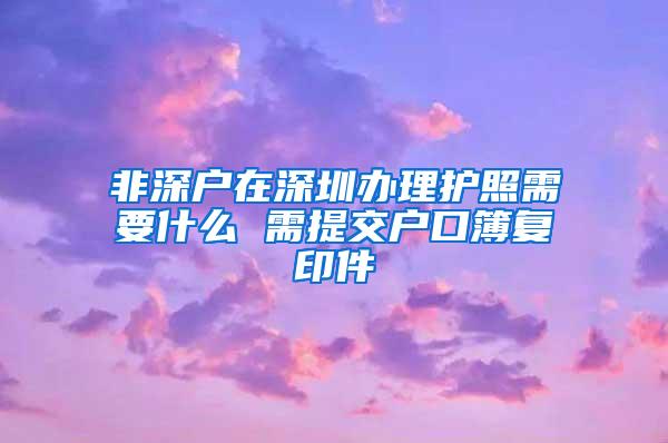 非深户在深圳办理护照需要什么 需提交户口簿复印件