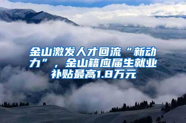 金山激发人才回流“新动力”，金山籍应届生就业补贴最高1.8万元