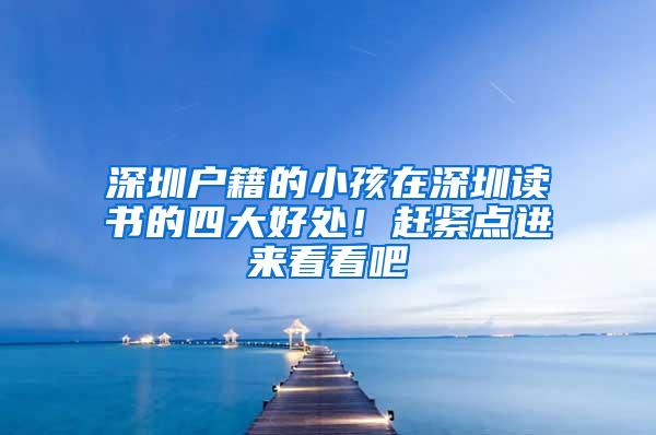 深圳户籍的小孩在深圳读书的四大好处！赶紧点进来看看吧