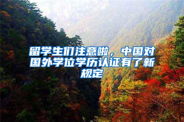 留学生们注意啦，中国对国外学位学历认证有了新规定
