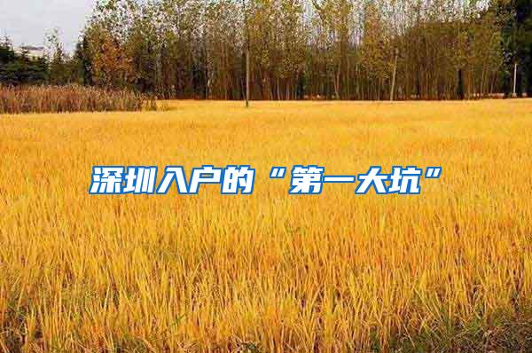 深圳入户的“第一大坑”