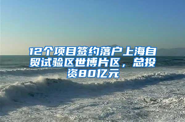 12个项目签约落户上海自贸试验区世博片区，总投资80亿元
