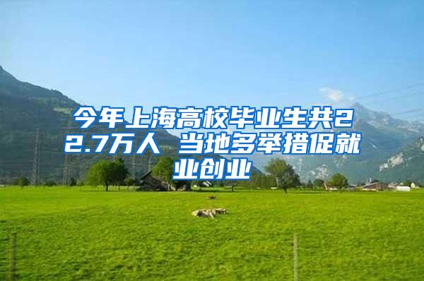 今年上海高校毕业生共22.7万人 当地多举措促就业创业