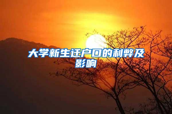 大学新生迁户口的利弊及影响