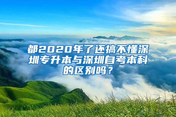 都2020年了还搞不懂深圳专升本与深圳自考本科的区别吗？