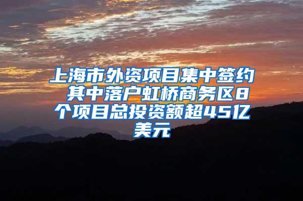 上海市外资项目集中签约 其中落户虹桥商务区8个项目总投资额超45亿美元