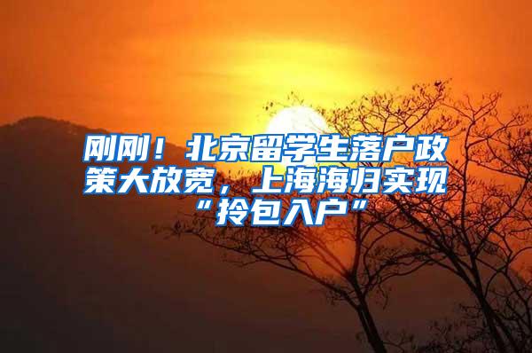 刚刚！北京留学生落户政策大放宽，上海海归实现“拎包入户”