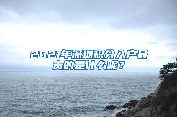 2021年深圳积分入户最贵的是什么呢？