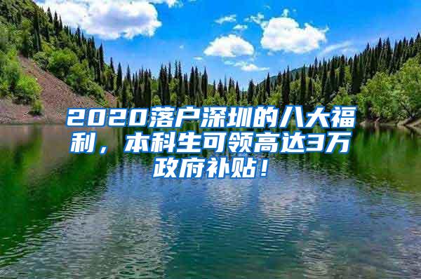 2020落户深圳的八大福利，本科生可领高达3万政府补贴！