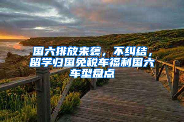 国六排放来袭，不纠结，留学归国免税车福利国六车型盘点