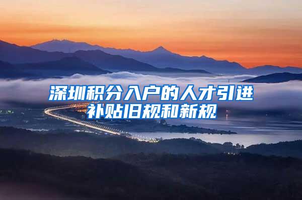 深圳积分入户的人才引进补贴旧规和新规