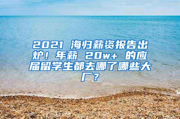 2021 海归薪资报告出炉！年薪 20w+ 的应届留学生都去哪了哪些大厂？