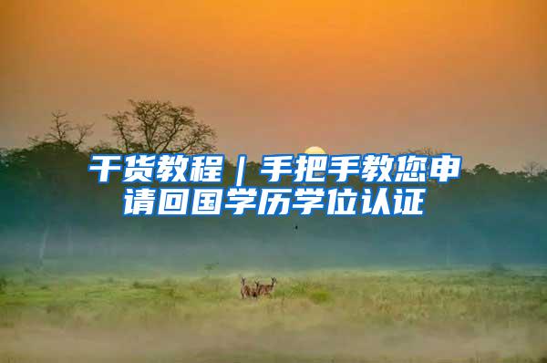 干货教程｜手把手教您申请回国学历学位认证