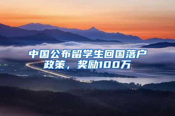 中国公布留学生回国落户政策，奖励100万