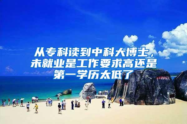 从专科读到中科大博士，未就业是工作要求高还是第一学历太低了