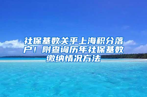 社保基数关乎上海积分落户！附查询历年社保基数缴纳情况方法