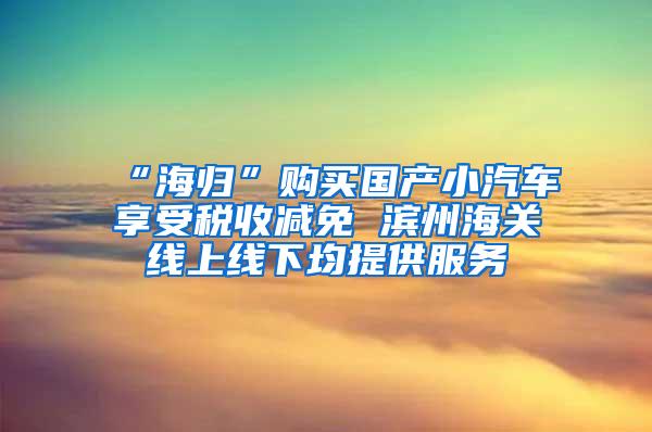 “海归”购买国产小汽车享受税收减免 滨州海关线上线下均提供服务