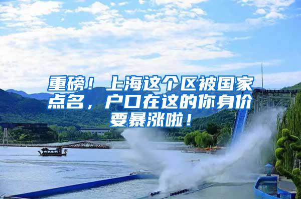 重磅！上海这个区被国家点名，户口在这的你身价要暴涨啦！