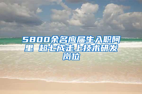 5800余名应届生入职阿里 超七成走上技术研发岗位