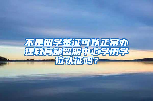 不是留学签证可以正常办理教育部留服中心学历学位认证吗？