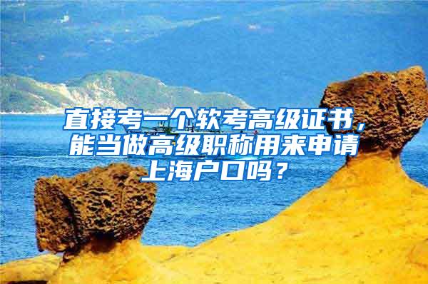 直接考一个软考高级证书，能当做高级职称用来申请上海户口吗？