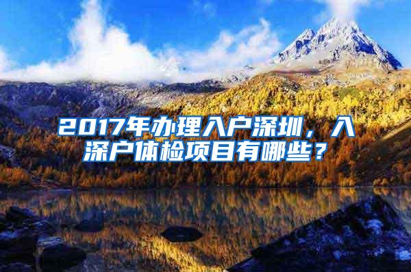 2017年办理入户深圳，入深户体检项目有哪些？