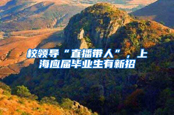 校领导“直播带人”，上海应届毕业生有新招