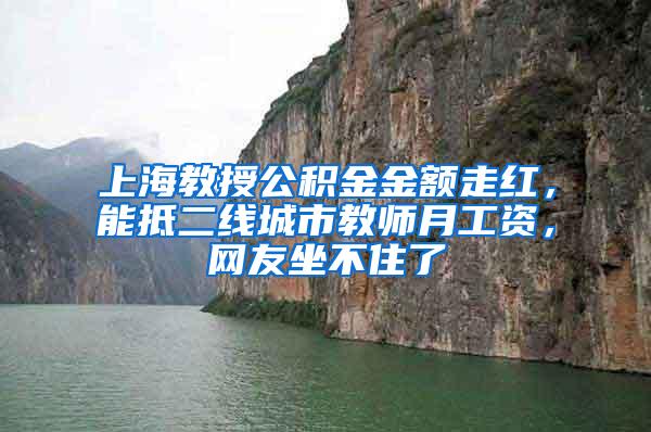 上海教授公积金金额走红，能抵二线城市教师月工资，网友坐不住了