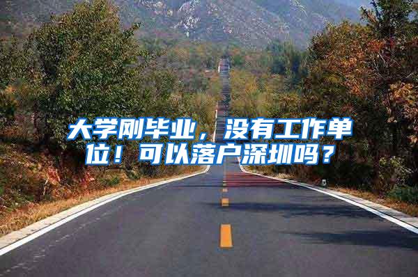 大学刚毕业，没有工作单位！可以落户深圳吗？