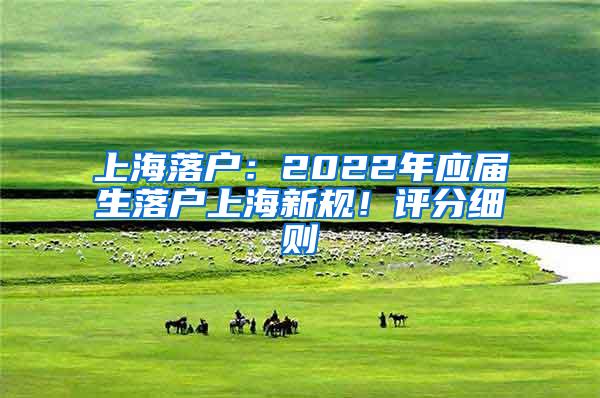 上海落户：2022年应届生落户上海新规！评分细则