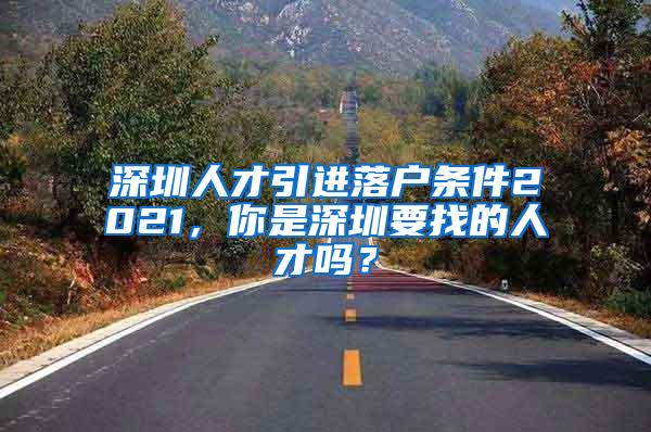 深圳人才引进落户条件2021，你是深圳要找的人才吗？